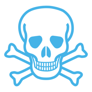 Skull Cross Bones Decal (Baby Blue)